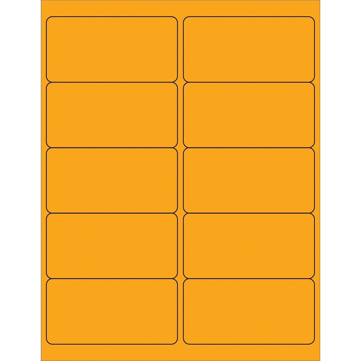 Tape Logic® Removable Rectangle Laser Labels, 4 x 2, Fluorescent Orange, 1000/Case (LL410OR)