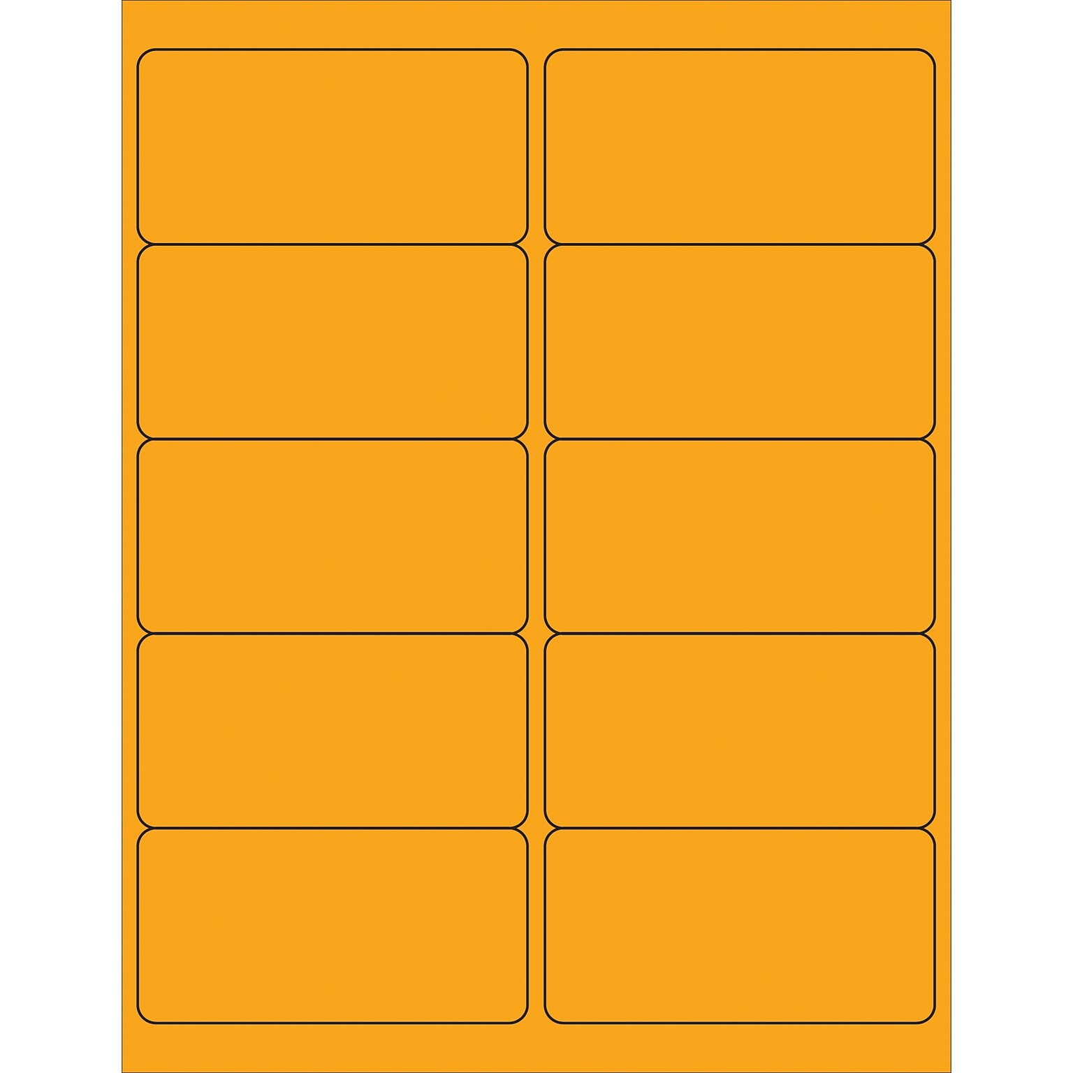 Tape Logic® Removable Rectangle Laser Labels, 4 x 2, Fluorescent Orange, 1000/Case (LL410OR)