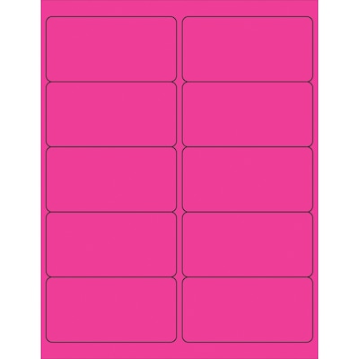 Tape Logic® Removable Rectangle Laser Labels, 4 x 2, Fluorescent Pink, 1000/Case (LL410PK)