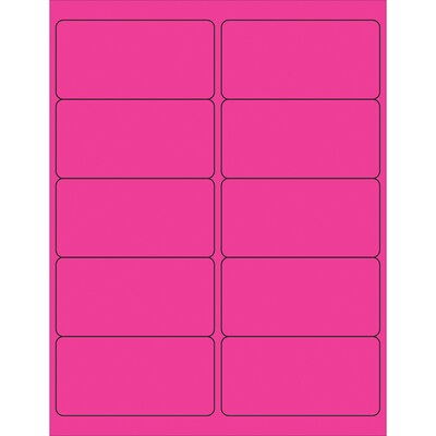 Tape Logic® Removable Rectangle Laser Labels, 4 x 2, Fluorescent Pink, 1000/Case (LL410PK)