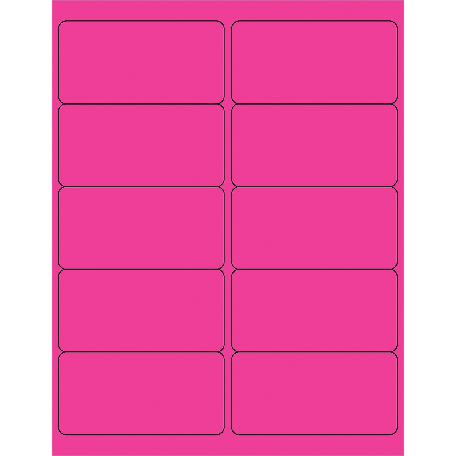 Tape Logic® Removable Rectangle Laser Labels, 4 x 2, Fluorescent Pink, 1000/Case (LL410PK)