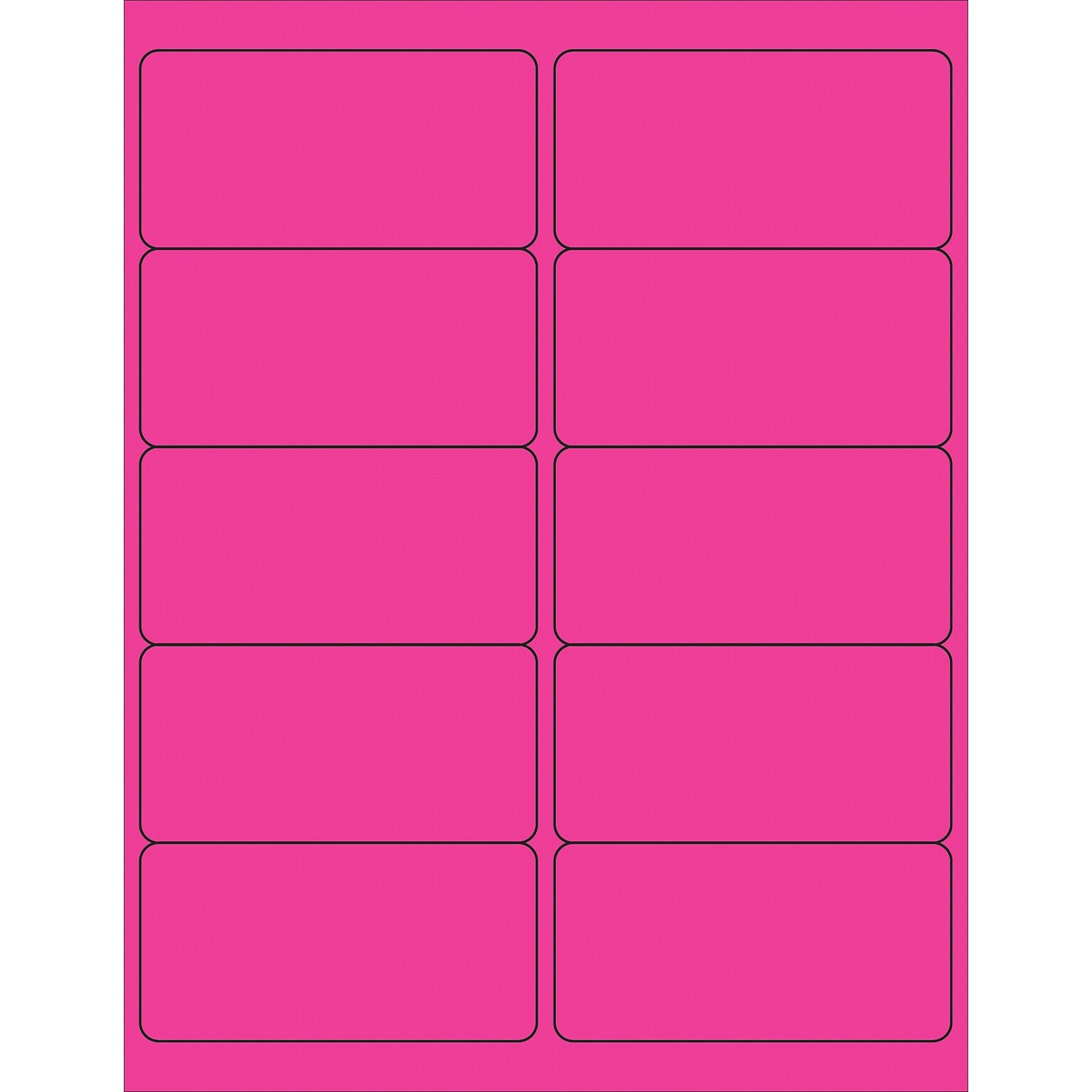 Tape Logic® Removable Rectangle Laser Labels, 4 x 2, Fluorescent Pink, 1000/Case (LL410PK)