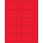 Tape Logic® Removable Rectangle Laser Labels, 4" x 2", Fluorescent Red, 1000/Case (LL410RD)