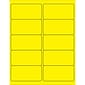 Tape Logic® Removable Rectangle Laser Labels, 4" x 2", Fluorescent Yellow, 1000/Case (LL410YE)