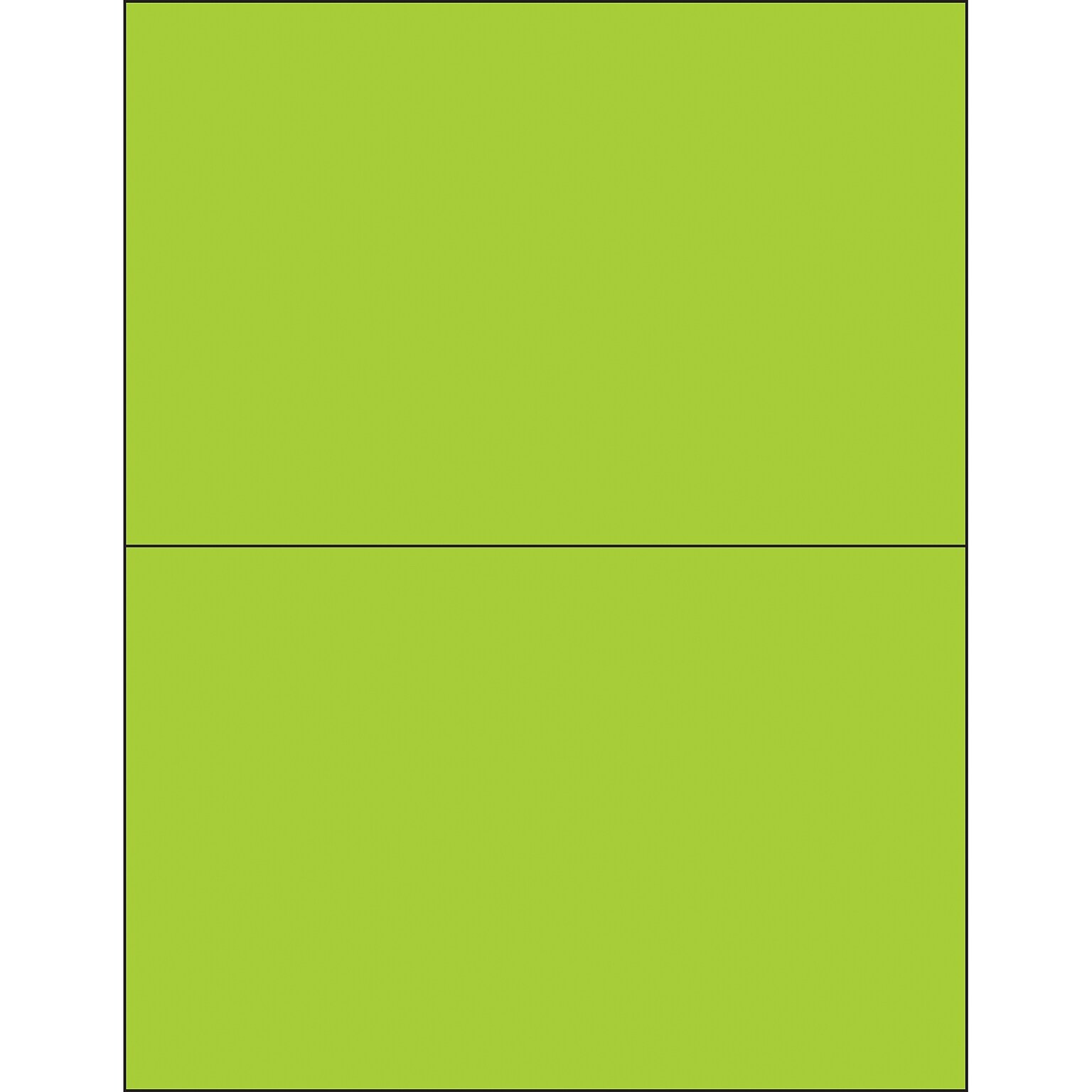 Tape Logic® Removable Rectangle Laser Labels, 8 1/2 x 5 1/2, Fluorescent Green, 200/Case (LL415GN)