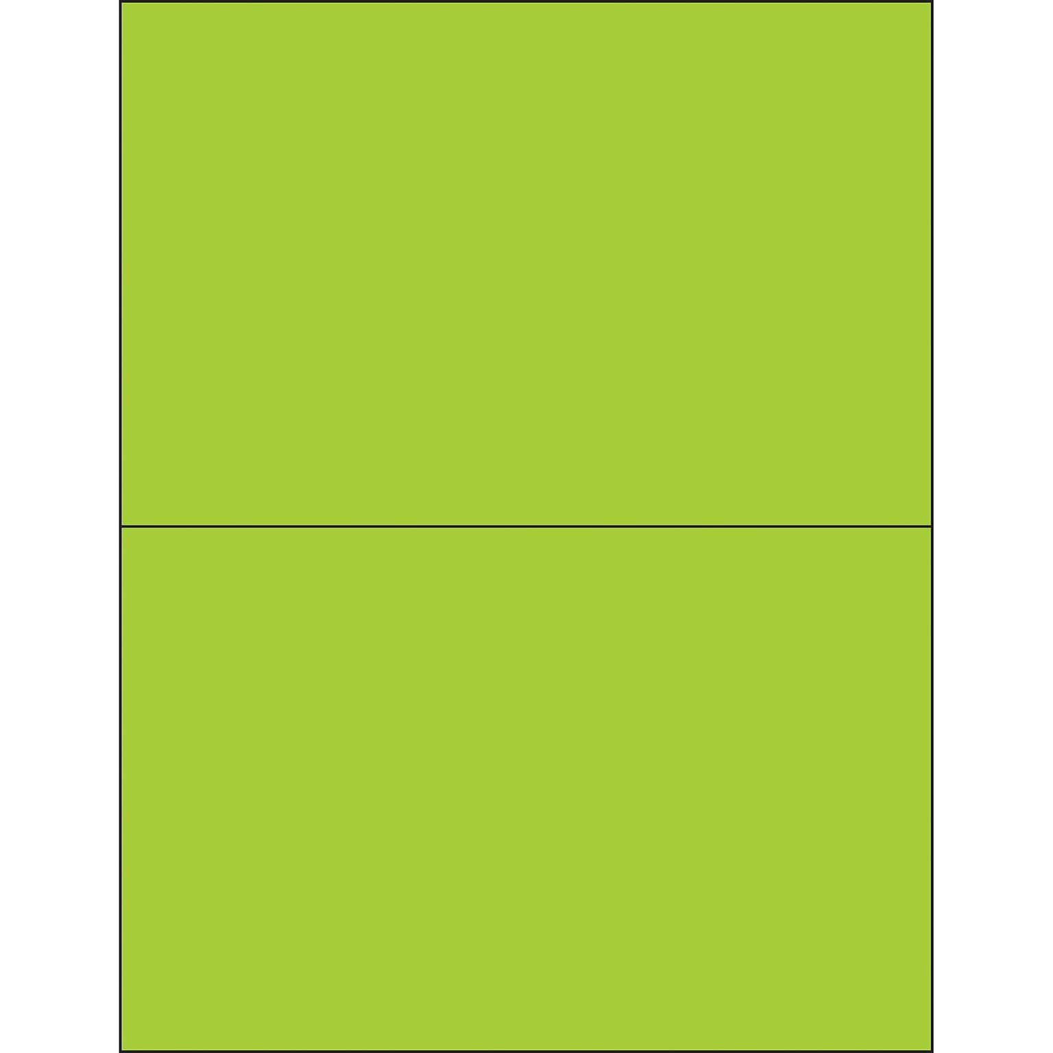 Tape Logic® Removable Rectangle Laser Labels, 8 1/2 x 5 1/2, Fluorescent Green, 200/Case (LL415GN)