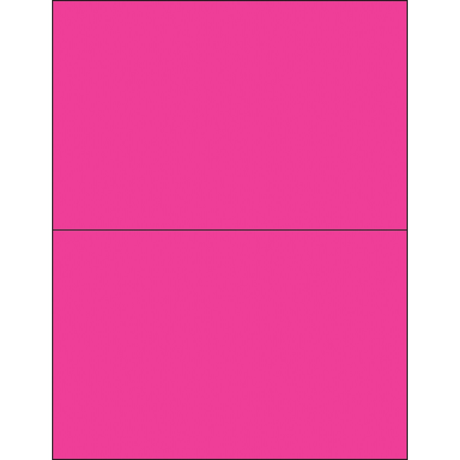 Tape Logic® Removable Rectangle Laser Labels, 8 1/2 x 5 1/2, Fluorescent Pink, 200/Case (LL415PK)