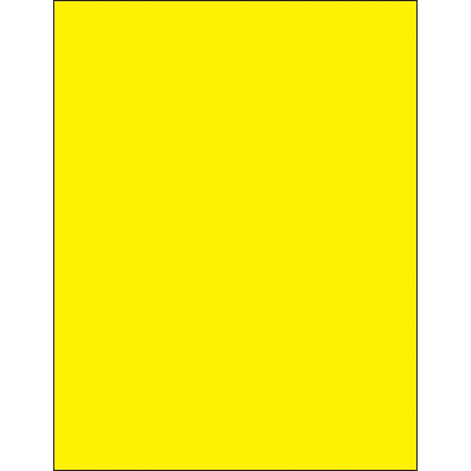 Tape Logic® Removable Rectangle Laser Labels, 8 1/2 x 11, Fluorescent Yellow, 100/Case (LL420YE)