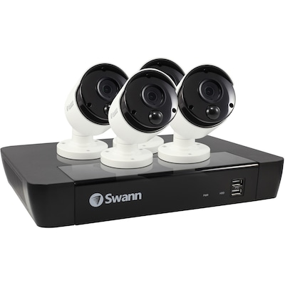 Swann SWNVK-885804-US 8-Channel 4K NVR with 2TB HD & 4 True Detect Bullet Cameras with Audio (SCUNVK885804)