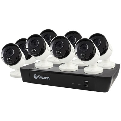 Swann SWNVK-885808-US 8-Channel 4K NVR with 2TB HD & 8 True Detect Bullet Cameras with Audio (SCUNVK885808)