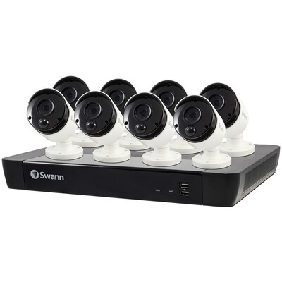 Swann SWNVK-1685808-US 16-Channel 4K NVR with 2TB HD & 8 True Detect Bullet Cameras with Audio (SCUNVK1685808)