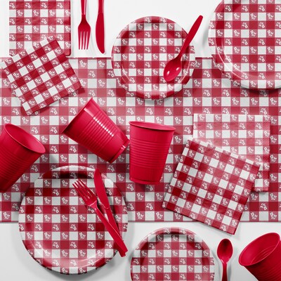 Creative Converting Red Gingham Picnic Supplies Kit (DTCRGING2C)