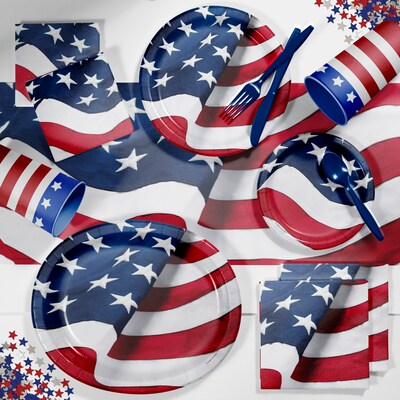 Creative Converting Freedoms Flag Deluxe Party Supplies Kit (DTC2891E2B)