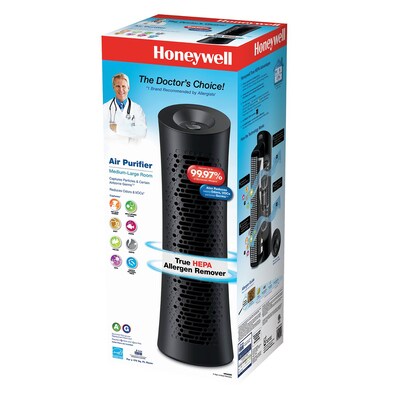 Honeywell True HEPA Energy Star True HEPA Tower Air Purifier, Black (HPA030)