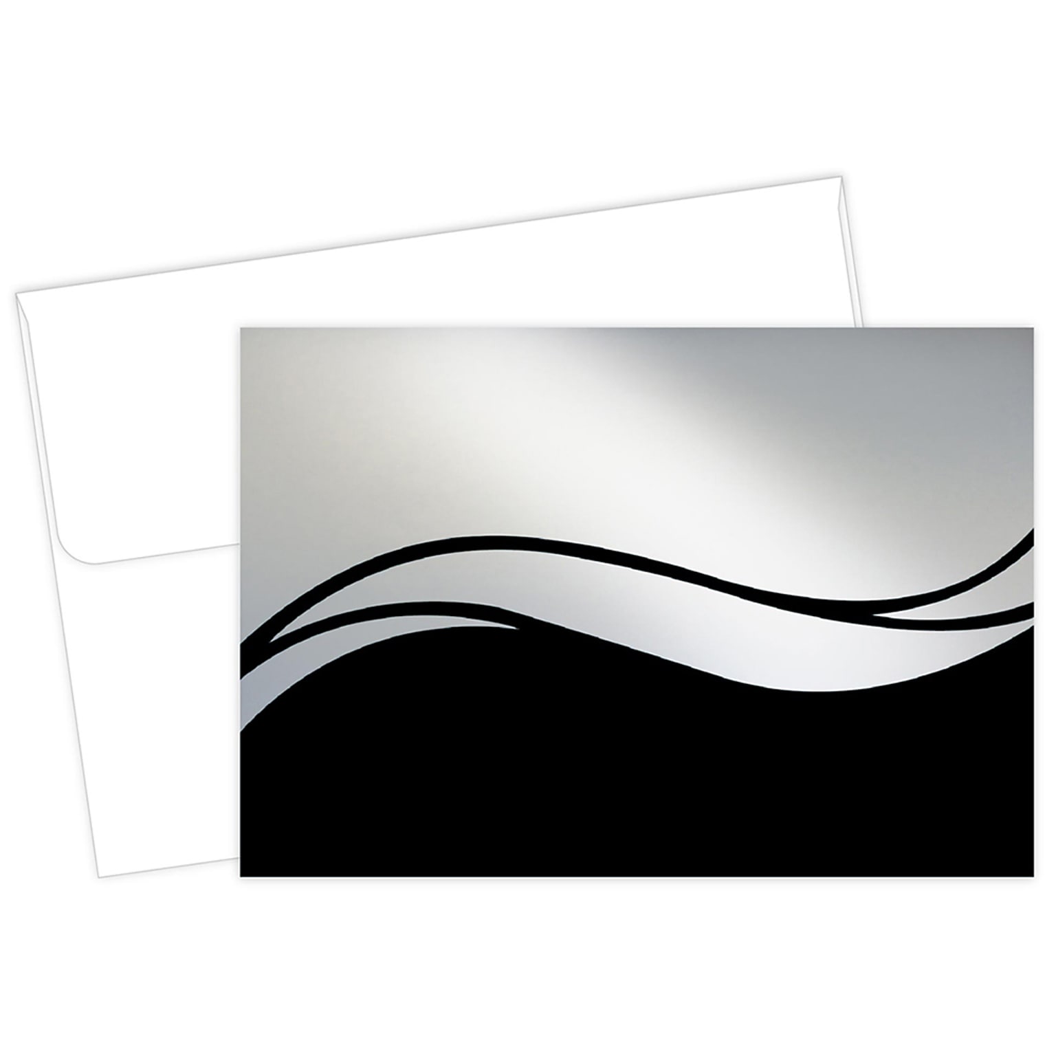 Masterpiece Studios Great Papers!® Shaded Swirl with Silver Foil Note Card, 4.875H x 3.35W (folded), 50 count (2017052)