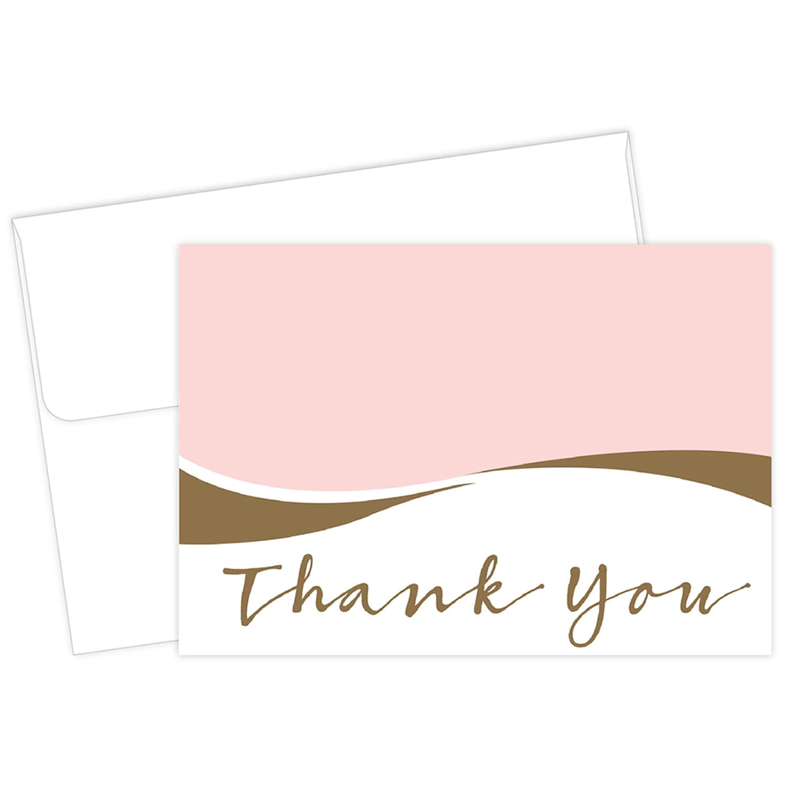 Masterpiece Studios Great Papers!® Pink Caress with Gold Metallic Foil Thank You Note Card, 4.875H x 3.35W, 50 count (2017056)