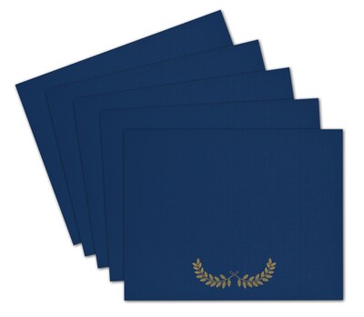 Great Papers Laurel Certificate Holders, 9.34" x 12", Blue/Gold, 5/Pack (2017046)