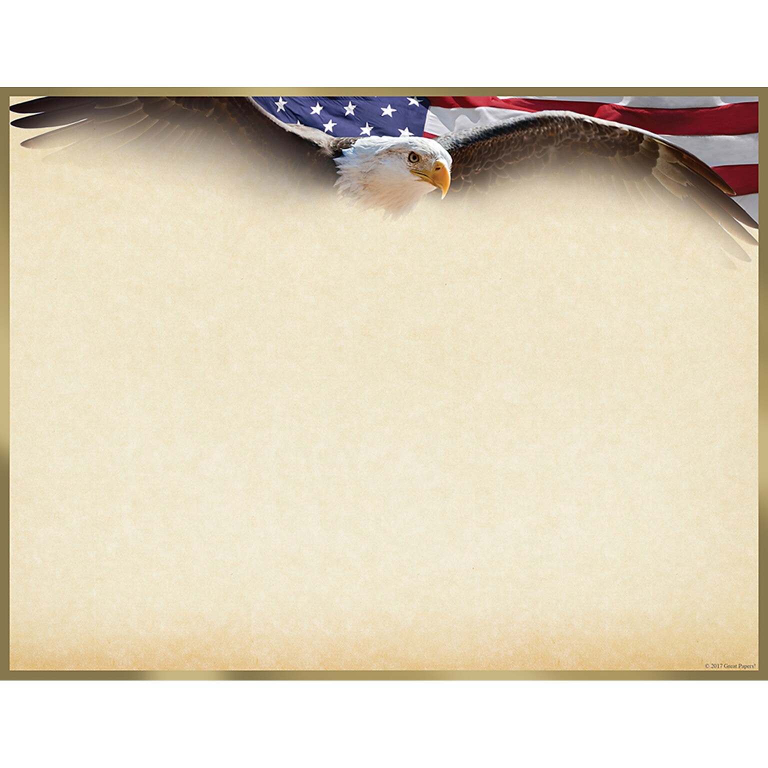 Great Papers! Flying Eagle with Gold Foil Certificate, 8.5 x 11, 15/Pack (2017042)
