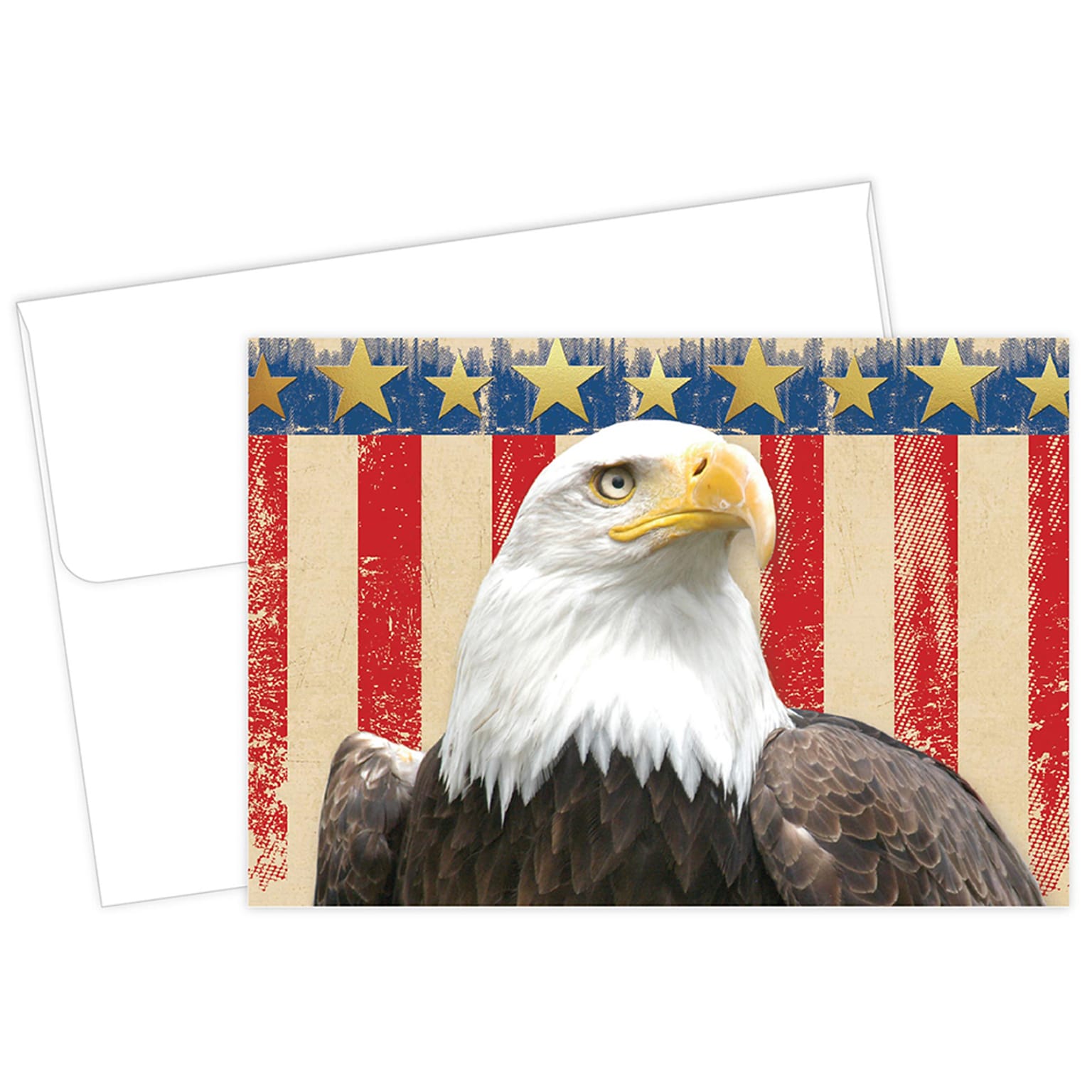 Masterpiece Studios Great Papers!® Patriotic with Gold Foil Note Card, 4.875H x 3.35W (folded), 20 count (2017049)