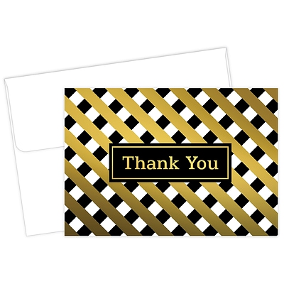 Masterpiece Studios Great Papers!® Lattice with Gold Foil Thank You Note Card, 4.875H x 3.35W (folded), 50 count (2017057)