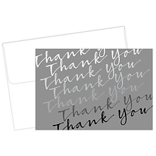 Masterpiece Studios Great Papers!® Cursive with Metallic Silver  Thank You Note Card, 4.875H x 3.35