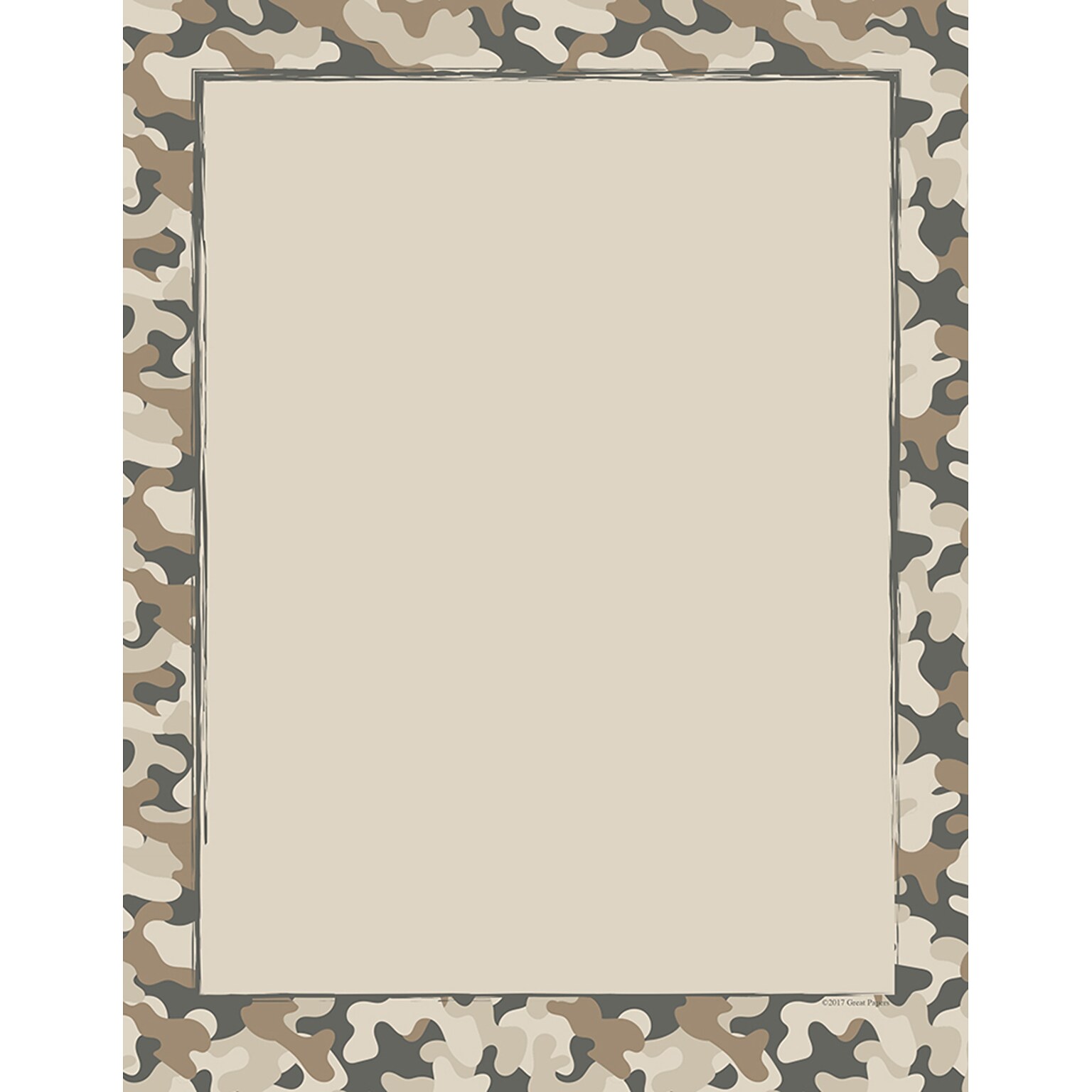 Great Papers!® Camo Letterhead, 8.5H x 11W, 80 count (2017041)