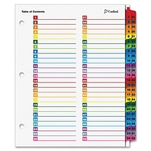 Cardinal® OneStep® Printable Table of Contents and Dividers, 52-Tab, Multicolor, 1/St
