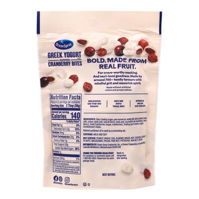 Ocean Spray Greek Yogurt Dipped Cranberry Bites, 5.0 oz., 12/Pack (220-02298)