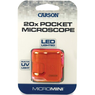 Carson Optical MicroMini 20x LED Lighted Pocket Microscope, Orange (MM-280O)