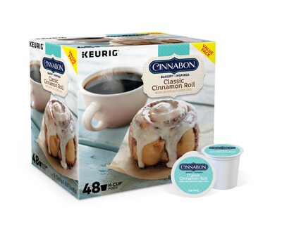 Cinnabon® Classic Cinnamon Roll Coffee, Keurig® K-Cup® Pods, Light Roast, 48/Box (373156)