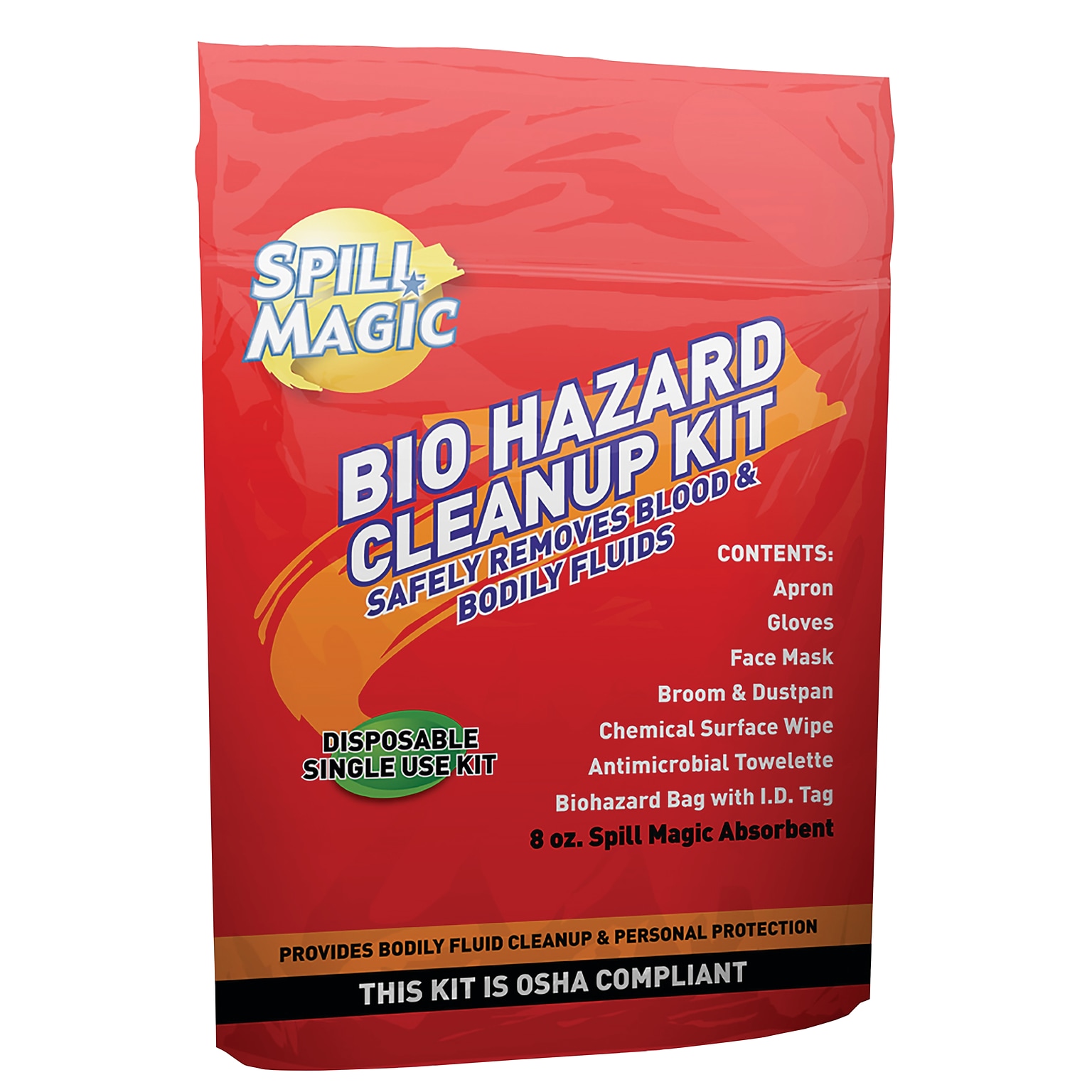 Acme United Spill Magic 8 Piece Biohazard Cleanup Kit, 4/Carton (SM-BIOHAZARD)