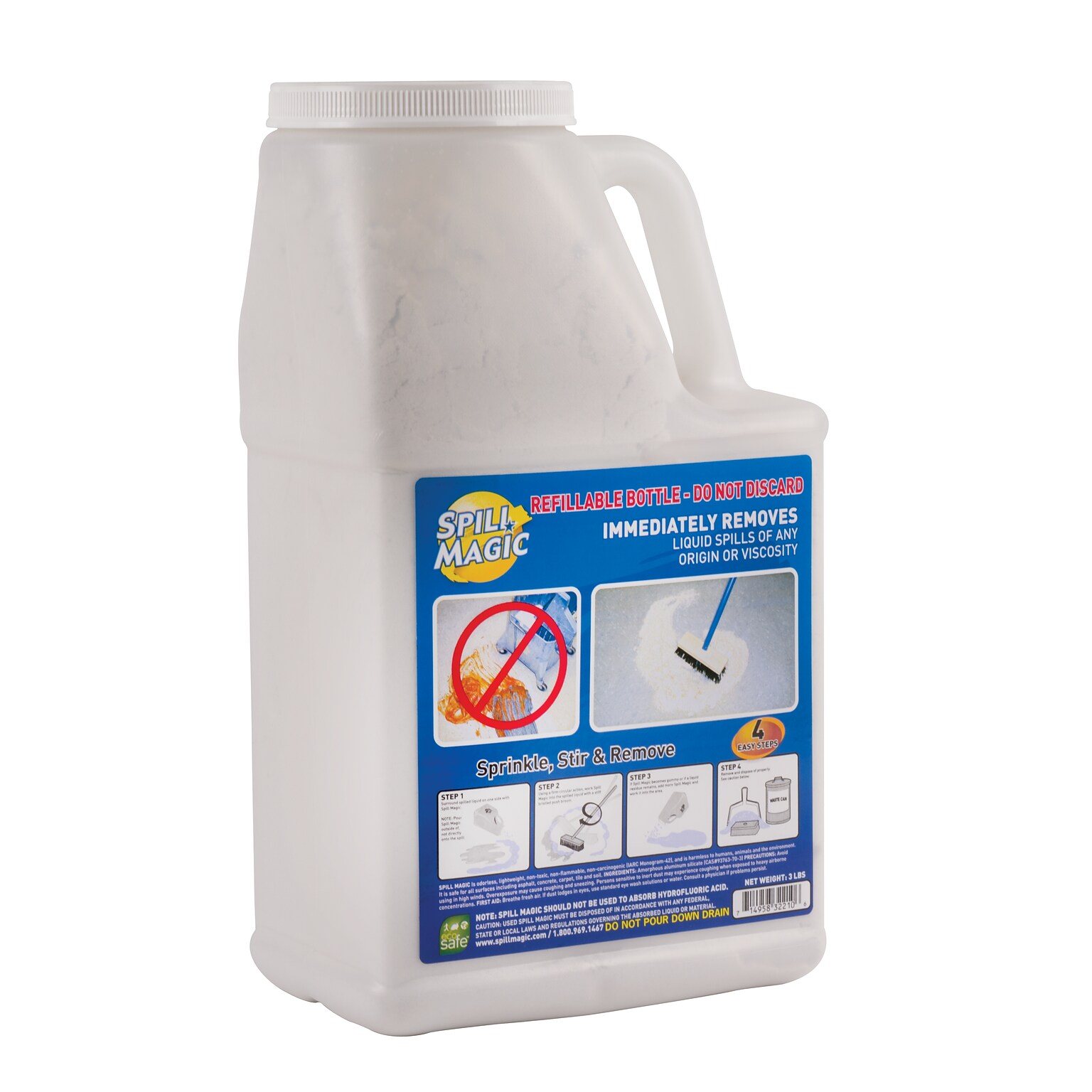 Spill Magic Non Toxic Spill Pick Up, 3lbs., 6/Carton (SM202DB)