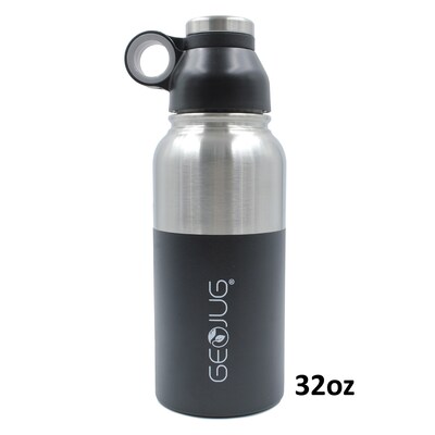 Brentwood Stainless Steel Double Wall Insulated Water Bottle, 32 oz., Black (BTWG1032BK)