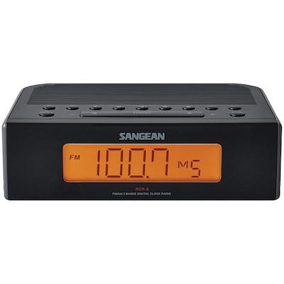 Sangean RCR-5BK AM/FM Digital Tuning Clock Radio, Black (SNGRCR5BK)