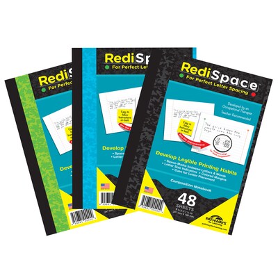 Redi Space Composition1 Subject "Notebook" 48 Sheets/Pack, 6/Packs, Asstorted (RS-48COMP)
