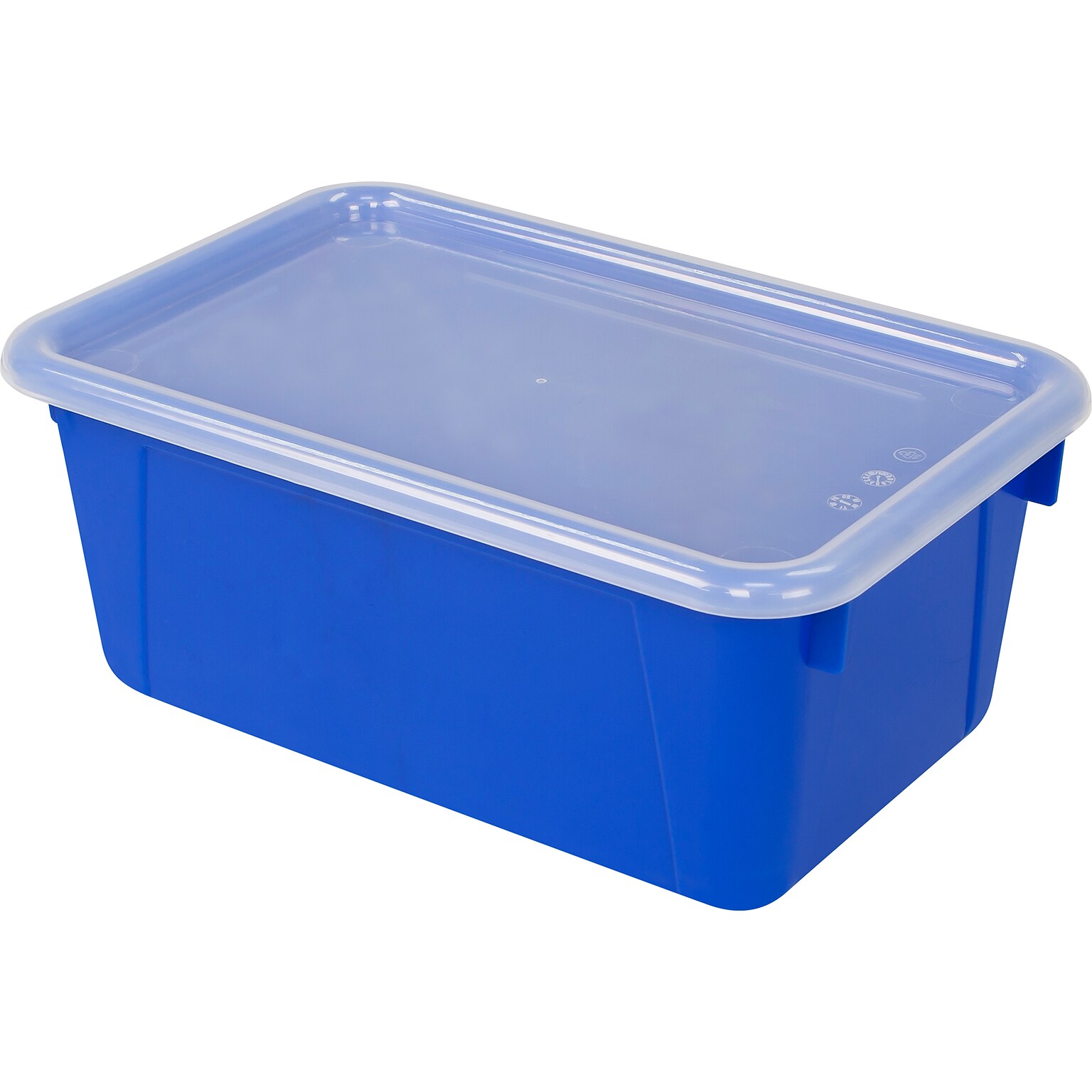 Storex Small Cubby Bin with Cover, 12.2 x 7.8 x 5.1, Blue, Set of 3 (STX62408U06C)