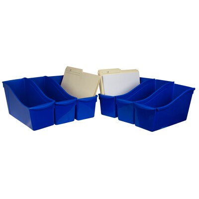 Stores Large Book Bin, 14.3"L x 5.3"W x 7"H, Blue, Set of 6 (STX71101U06C)