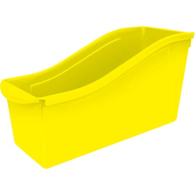 Storex Large Book Bin, 14.3L x 5.3W x 7H, Yellow, Set of 6 (STX71105U06C)