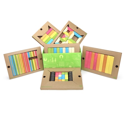 Tegu Wooden Classroom Block Kit, Assorted, 130 Pieces (TEGK12001SJG