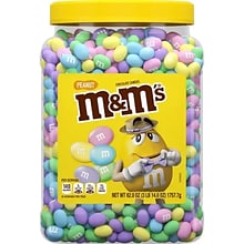 M&M Milk Chocolate Peanut Easter Candies Jar, 62oz (220-02344)