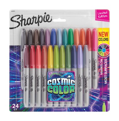 Sharpie Permanent Markers, Fine Point, Cosmic Color, Limited Edition, 24 Count (2033573)