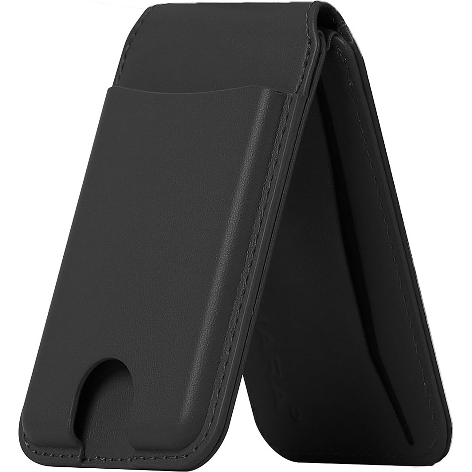 SaharaCase Genuine Leather Wallet Case with Magsafe for Apple iPhone, Black (CP00486)