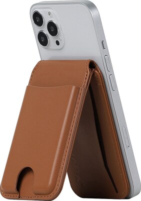 SaharaCase Genuine Leather Wallet Case with Magsafe for Apple iPhone, Brown (CP00487)