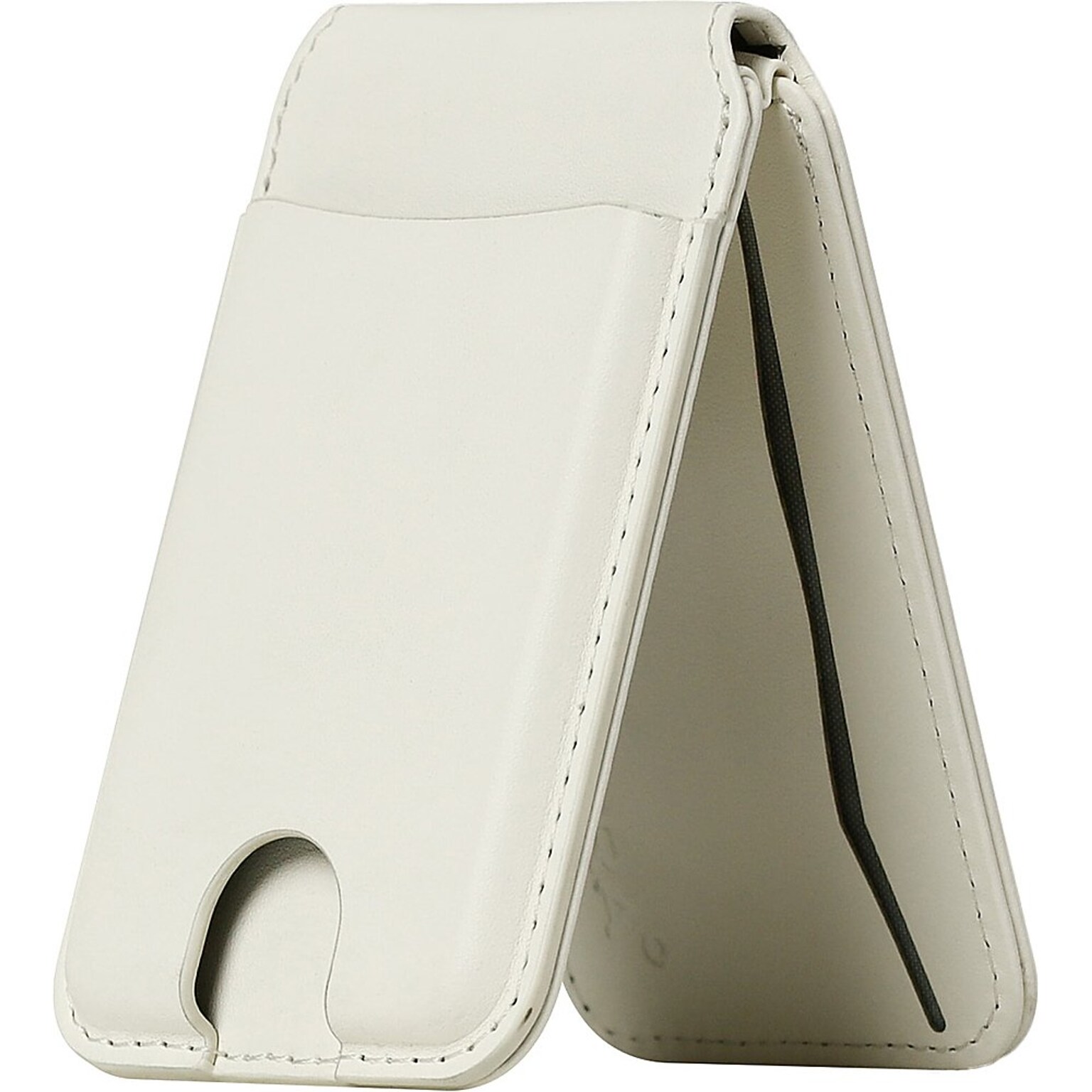 SaharaCase Genuine Leather Wallet Case with Magsafe for Apple iPhone, White (CP00488)