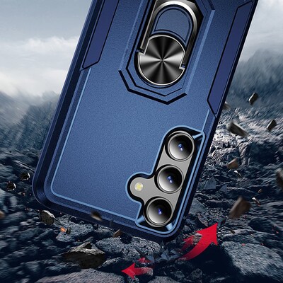 SaharaCase ArmorPro Kickstand Rugged Case for Samsung Galaxy S24, Shock Absorbing, Navy Blue (CP00532)