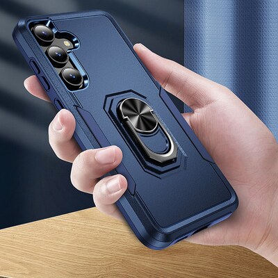 SaharaCase ArmorPro Kickstand Rugged Case for Samsung Galaxy S24, Shock Absorbing, Navy Blue (CP00532)