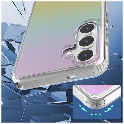 SaharaCase Hybrid-Flex Hard Shell Series Case for Samsung Galaxy S24+, Shock Absorbing, Transparent Gradient (CP00537)