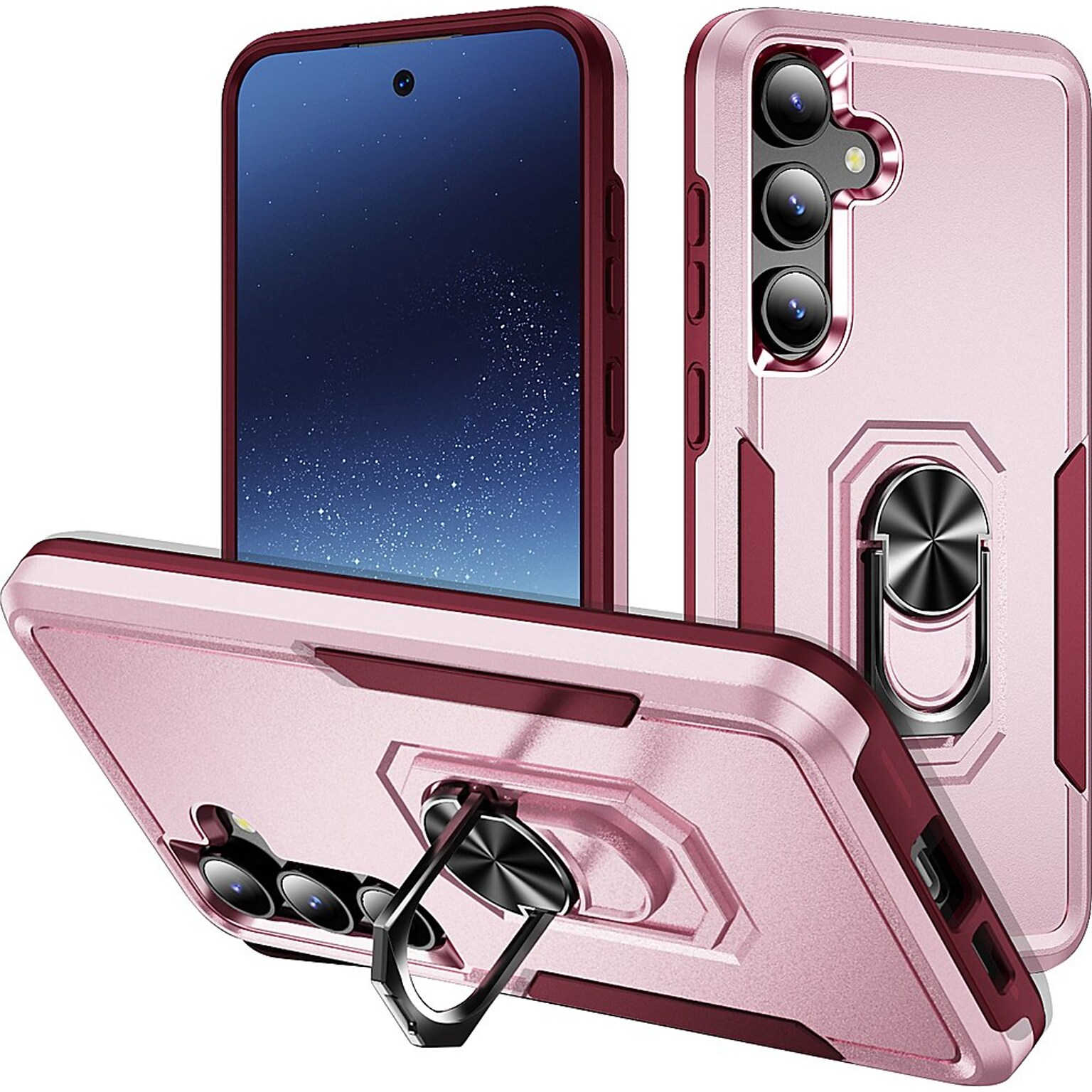SaharaCase ArmorPro Kickstand Rugged Case for Samsung Galaxy S24+, Shock Absorbing, Wild Pink (CP00540)