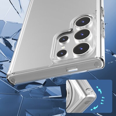 SaharaCase Hybrid-Flex Hard Shell Series Case for Samsung Galaxy S24 Ultra, Shock Absorbing, Clear (CP00543)