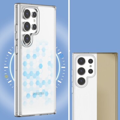 SaharaCase Hybrid-Flex Hard Shell Series Case for Samsung Galaxy S24 Ultra, Shock Absorbing, Clear (CP00543)